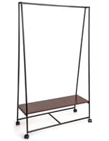 Lightweight Pipe A-Frame Clothes Rack with Wood Shelf Portable Pipe A-Frame Clothes Rack with Wood Shelf