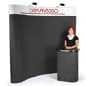 8' Curved Pop Up Display w/ Custom Header, 2 Spotlights & Portable Counter - Black