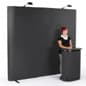 8' Pop Up Display w/ Hook-and-Loop Fabric, LED Lights & Counter - Black