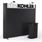 8' Pop Up Display w/ Custom Header, 2 Spotlights & Portable Counter - Black