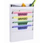 4 Pocket Wall File Holder, Fits Letter Size Folders, Steel - White