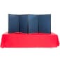 96"w Tabletop Hook & Loop Display Board, 4 Panels, Double Sided - Light & Navy Blue