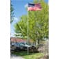 Telescoping Flagpole, PVC Sleeve for Ground Insert, American Flag Included - Silver
