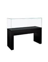 48" Glass Display Table Case w/ Lift-off top, and pneumatic Locking system- Black Glass display table case w/ pneumatic locking system