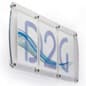 11" x 26" Wall Mounted Sign Holder with 3 Acrylic Plates, Standoffs - Clear