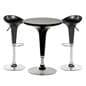 Pub Table Set with 1 Round Cocktail Table, 2 Adjustable ABS Stools - Black