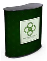 Curved Exhibit Counter for Events Curved Exhibit Counter with Graphic Wrap