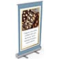 Tabletop Banner Stand w/ Custom 24” x 40” Graphic, Retractable - Silver