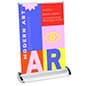 Custom Tabletop Banner Stands, Retractable, Chrome Endcaps - Silver