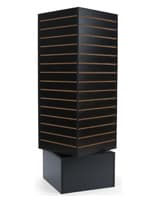 Revolving Slatwall Display Tower Easily Rotates for Interactive Fixture Revolving Slatwall Display Tower with Cube Panel