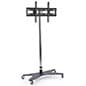 TV Stand for Floor w/ Adjustable Mount for Monitors 37"-60", Wheels, Tilt - Black