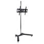 TV Stand for Floor Fits Monitors 37-60", Height Adjustable Bracket, Wheels - Black