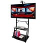 TV Stand with Shelf, Fits Monitors 37-71", Wheels, Camera Shelf - Black