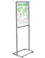 22 x 28 Poster Stand for Floor, Top Insert, 2 Sided, with Floor Levelers - Gray Sign frames for double sided posters
