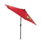 9' Patio Umbrella, 3 Color Printing and LED Lights, Solar Powered – Red