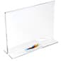 Acrylic Countertop Sign Holder, Custom Printed, T-Style, Bottom Insert - Clear