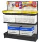 48"w Gondola Shelving w/ (2) Shelves and (10) 6-Inch Peg Hooks - Black
