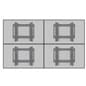 Video Wall Mount for (4) 45" - 70" TV Screens, Tilting Pop-Out Bracket - Black