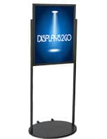 Black 22 x 28 Wheeled Poster Stand, Double-Sided Black 22 x 28 Wheeled Poster Stand, Aluminum Frame