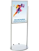 Silver 22 x 28 Wheeled Poster Stand with Anti-Glare Lenses Silver 22 x 28 Wheeled Poster Stand with PVC Backer