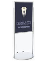 Silver 24 x 36 Poster Stand with Wheels Great for Bank Lobbies Silver 24 x 36 Poster Stand with Wheels with PVC Inserts