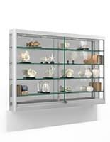 Wall Mounted Display Cabinet with LED Lights, Ships Fully Assembled Wall Mounted Display Cabinet with LED Lights, Z-bar Mounting