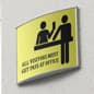 Curved Adhesive Wall Sign Holder, Snap-Out Lens
