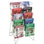 5-Tiered Wire Magazine Rack, 8.5"w, Floor or Tabletop, 10 Pockets - Black