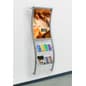 24" x 36" Wall Mounted Poster Holder, Acrylic Brochure Holders, Wavy Frame - Silver