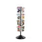 8-Tiered Metal Wire Magazine Floor Stand, 8.5"w, Rotating, Header - Black