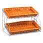 Tiered Wire Rack w/ 2 Wicker Baskets - Silver