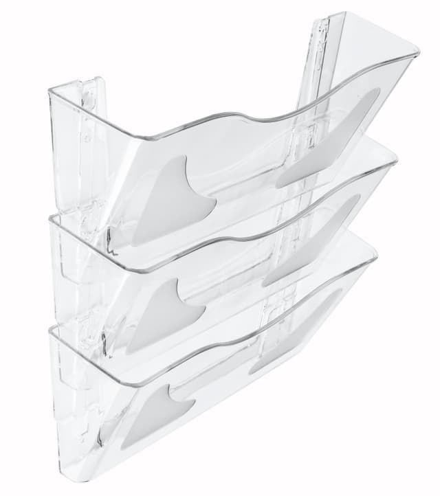 File Display Holder Clear Wall File Holder | 3 Pockets for Stacking | Displays2Go