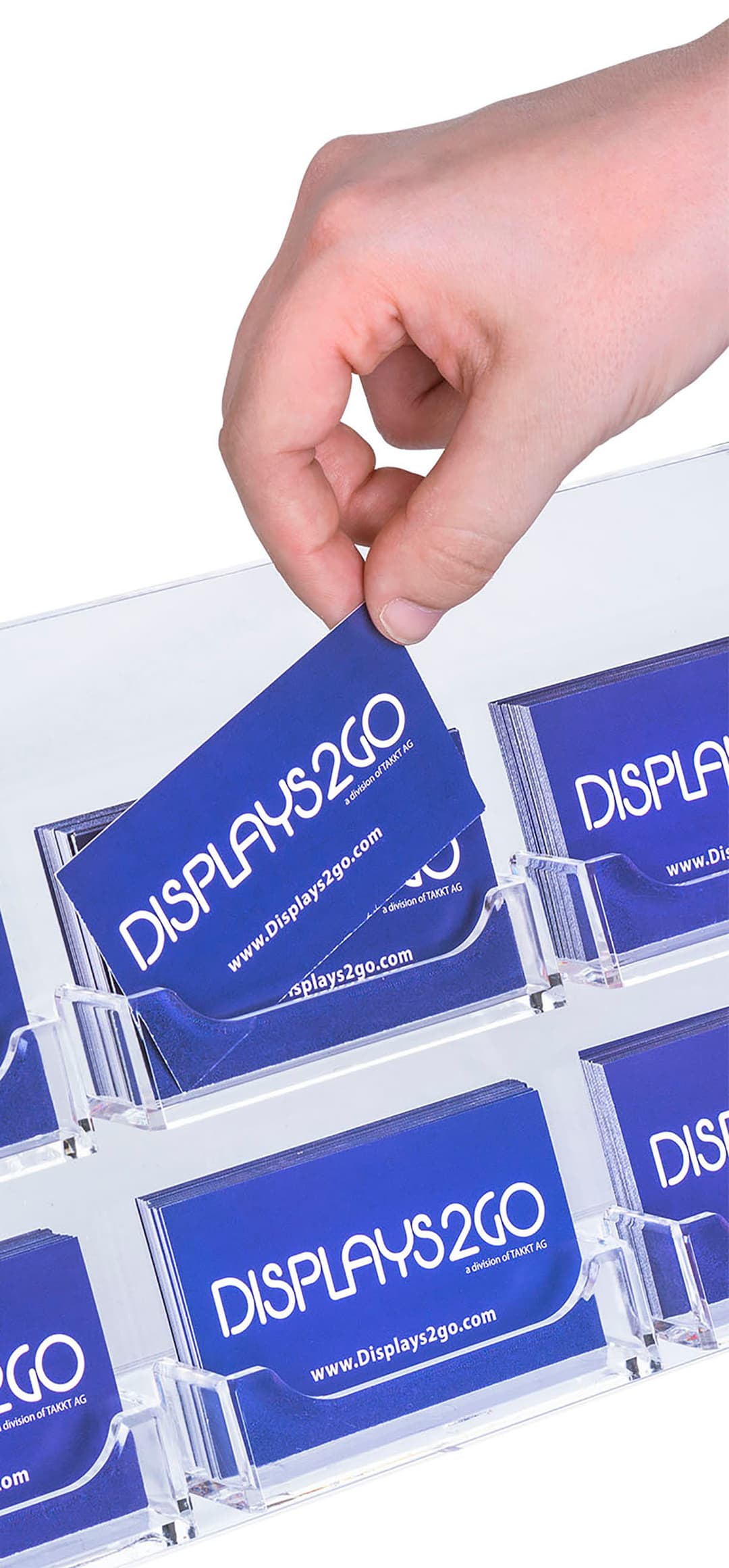 Acrylic Business Card Wall Rack | 10 Clear Pockets | Displays2Go