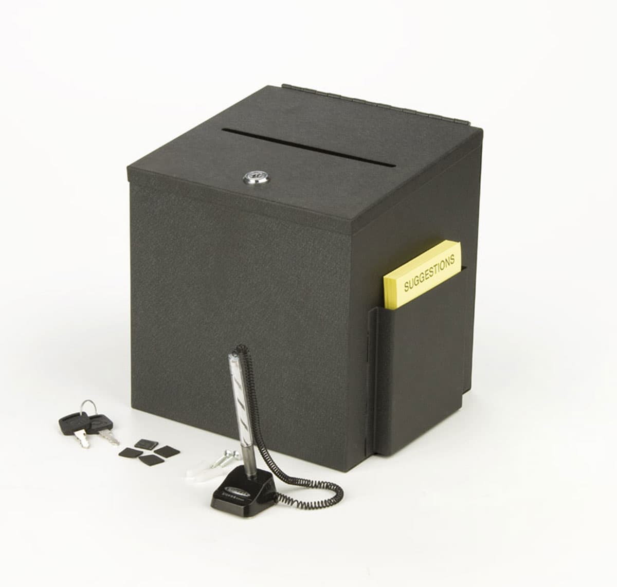 Moot Box Metal Comment Box - Locking w/ Ballot Holder & Security Pen | Displays2Go