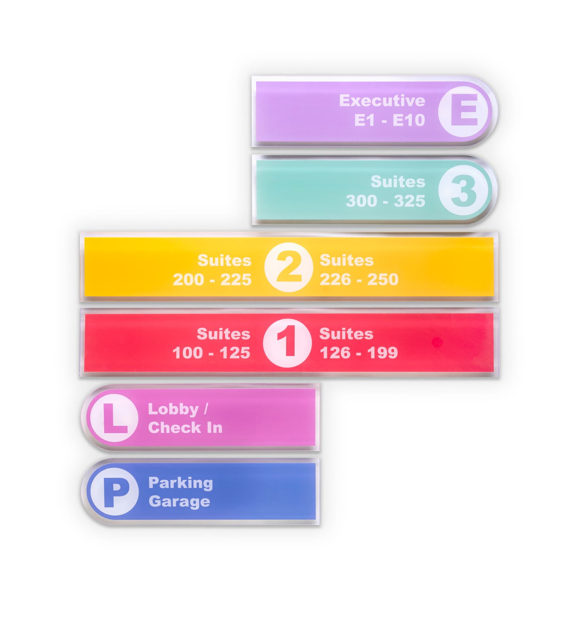 Modular Wayfinding Wall Signage | Invisible Plastic Standoff | Displays2Go