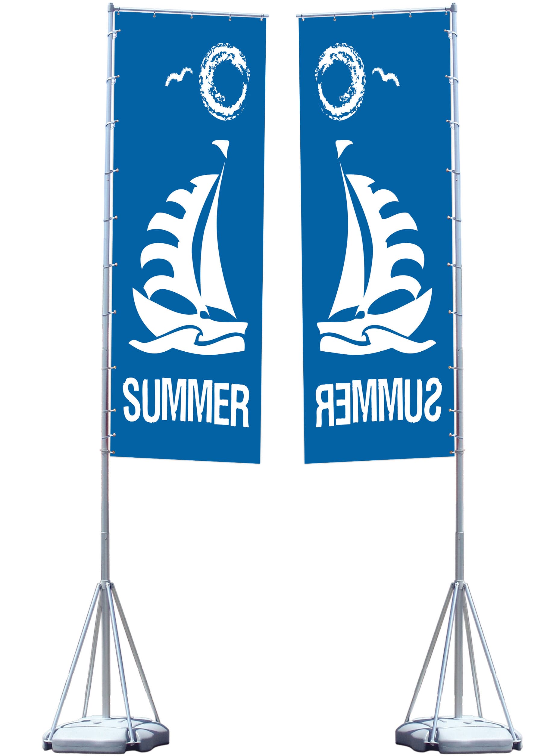 Standing Custom Event Flags GiantPole Event Flag Stand | 17 Feet Tall - One Color Printing ...