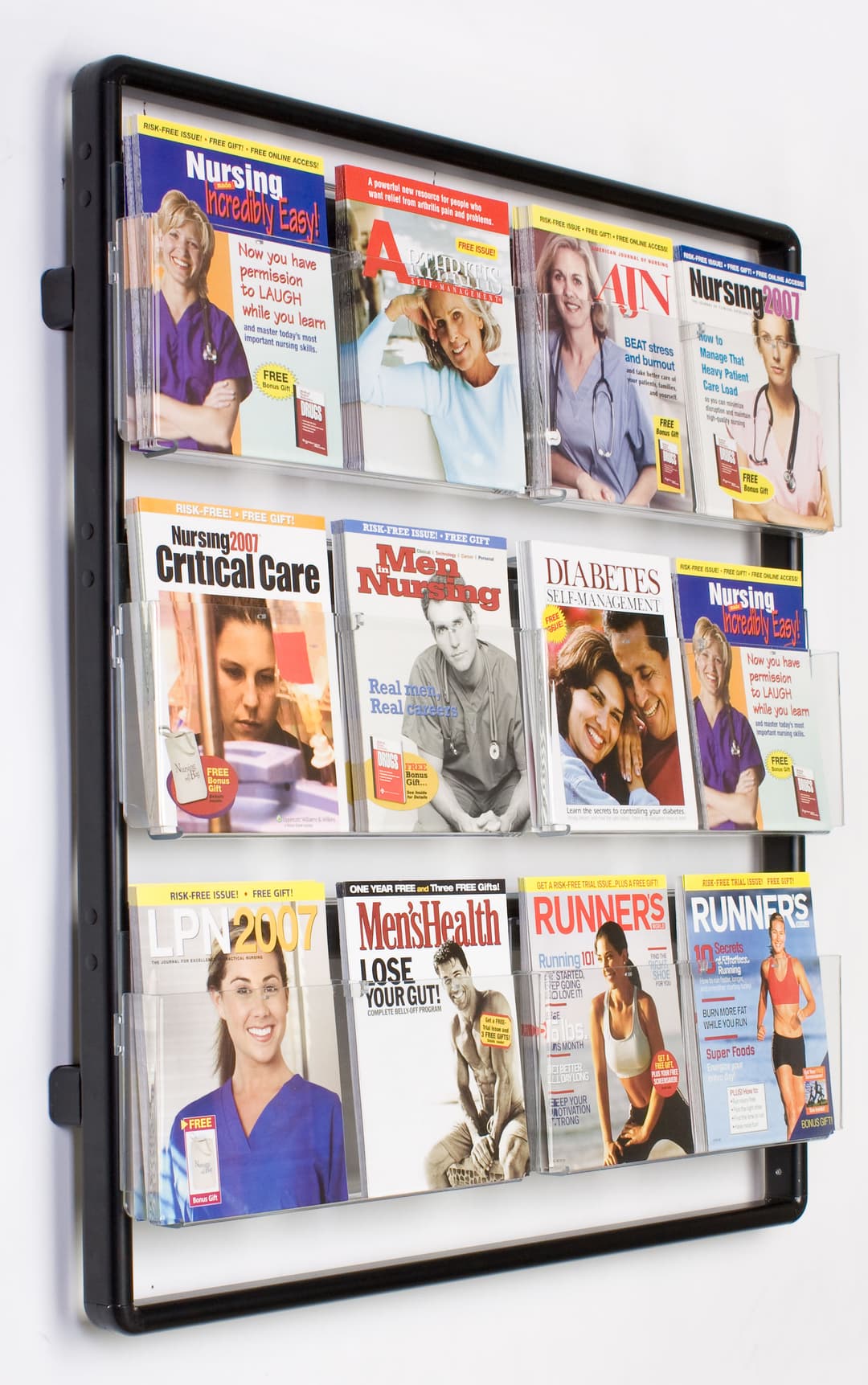 Wall Magazine Rack - 12 or 24 Pocket Adjustable | Displays2Go