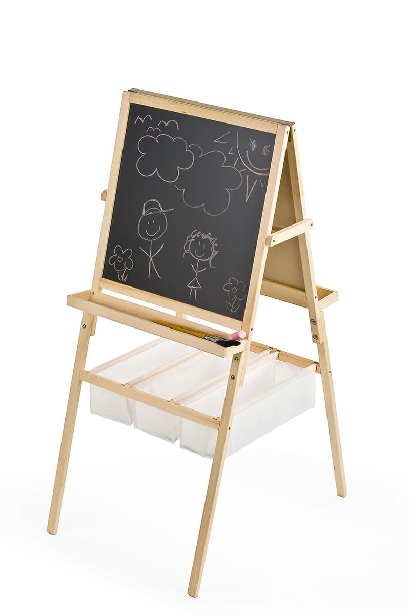 Two Level Eisel Two Sided Easel Features a Chalkboard and Whiteboard for Two Kids ...