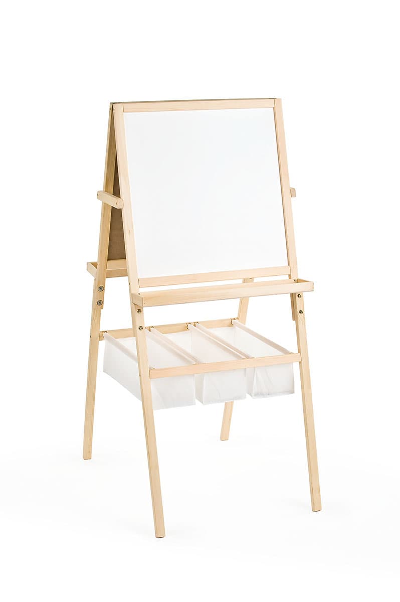 Two Level Eisel Two Sided Easel Features a Chalkboard and Whiteboard for Two Kids ...