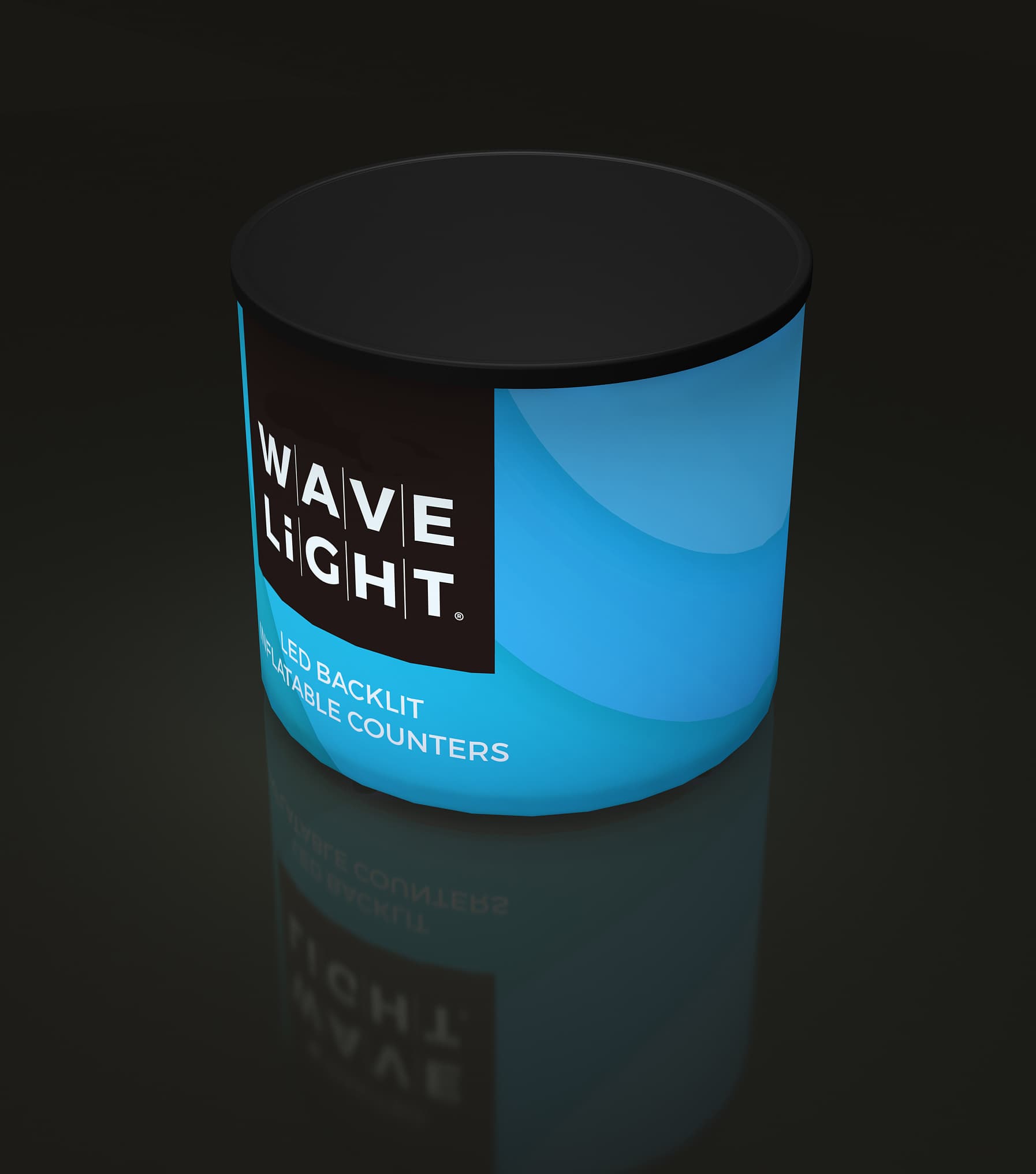 Countertop Mini Inflatable Small Round Backlit Inflatable Mini Counter | WaveLight Air | Displays2Go