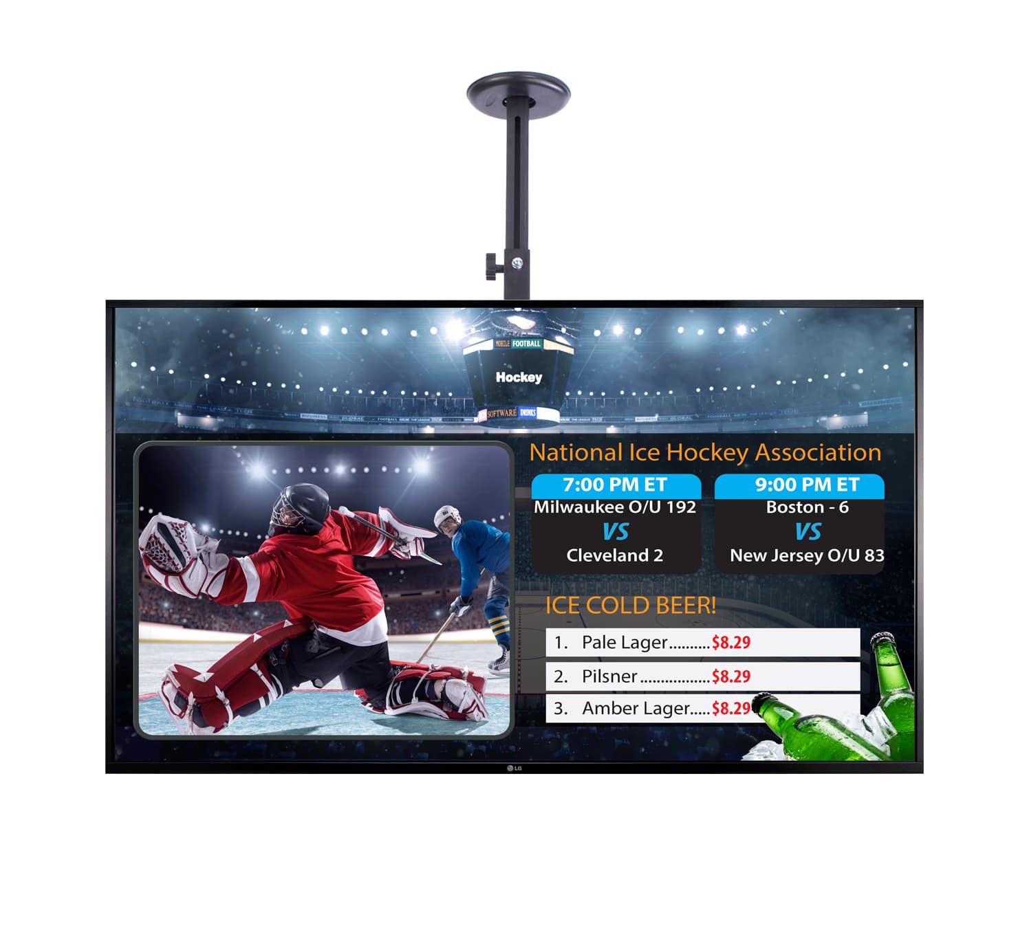 Ceiling Point Display Electronic Signage Display | Preloaded with Slideshow Software ...