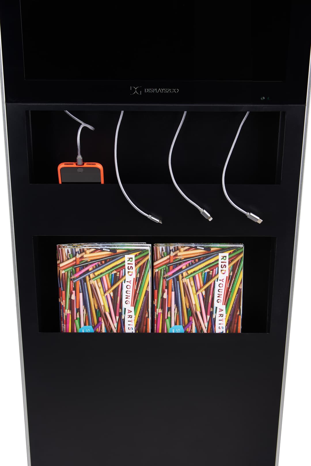 Digital Magazine Rack with Charging Station | 32