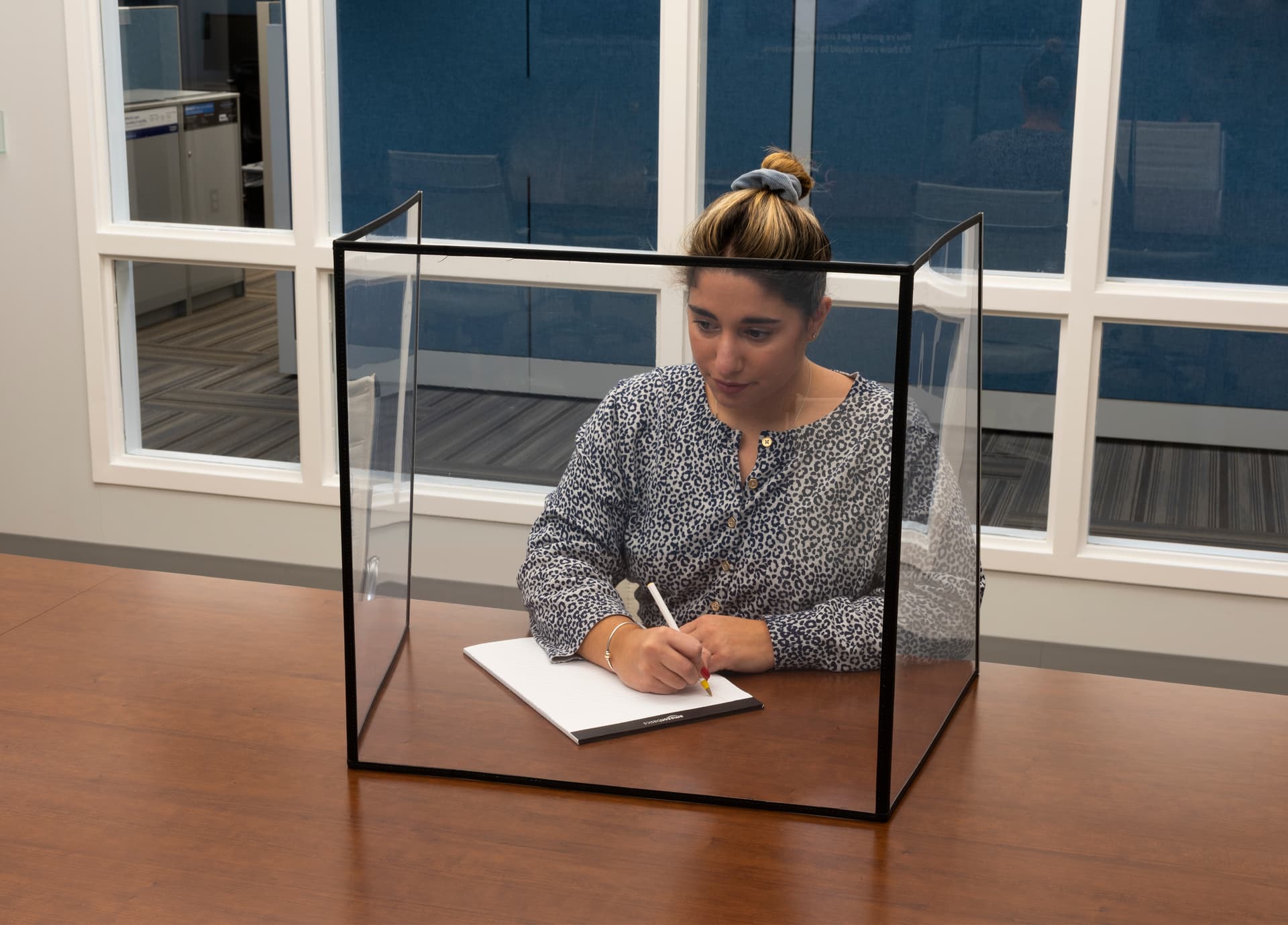 Computer Splash Guard PVC Desktop Splash Shield | Set of 10 Folding Barriers | Displays2Go