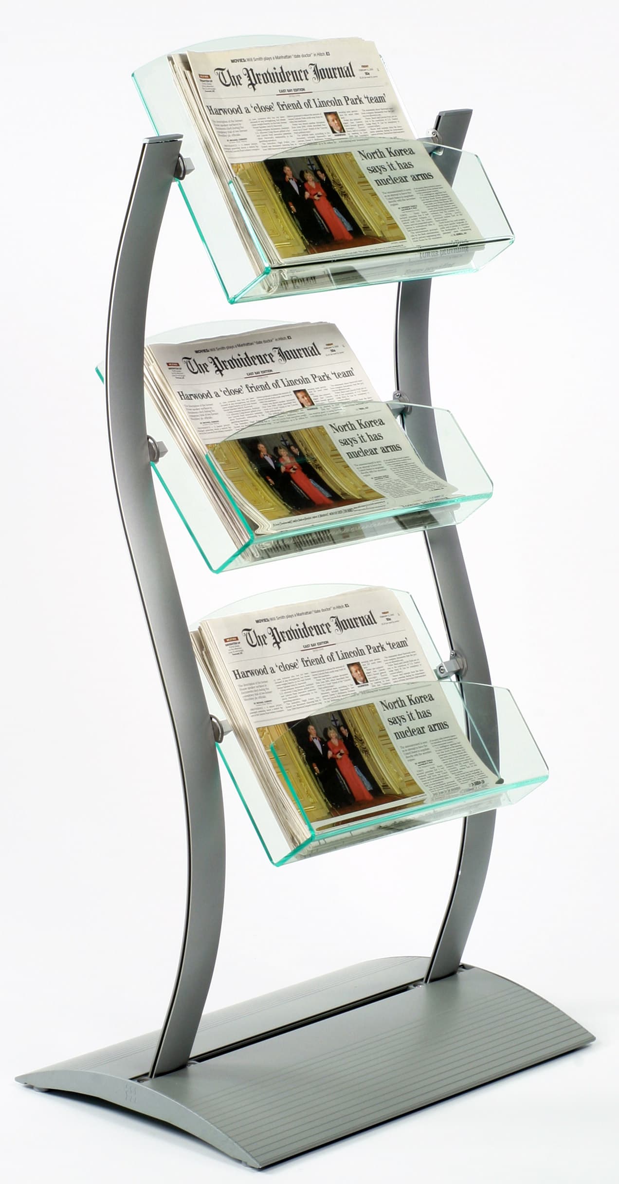 Using Catalog Rack Catalog Rack with 3 Green-Acrylic Pockets | Displays2Go
