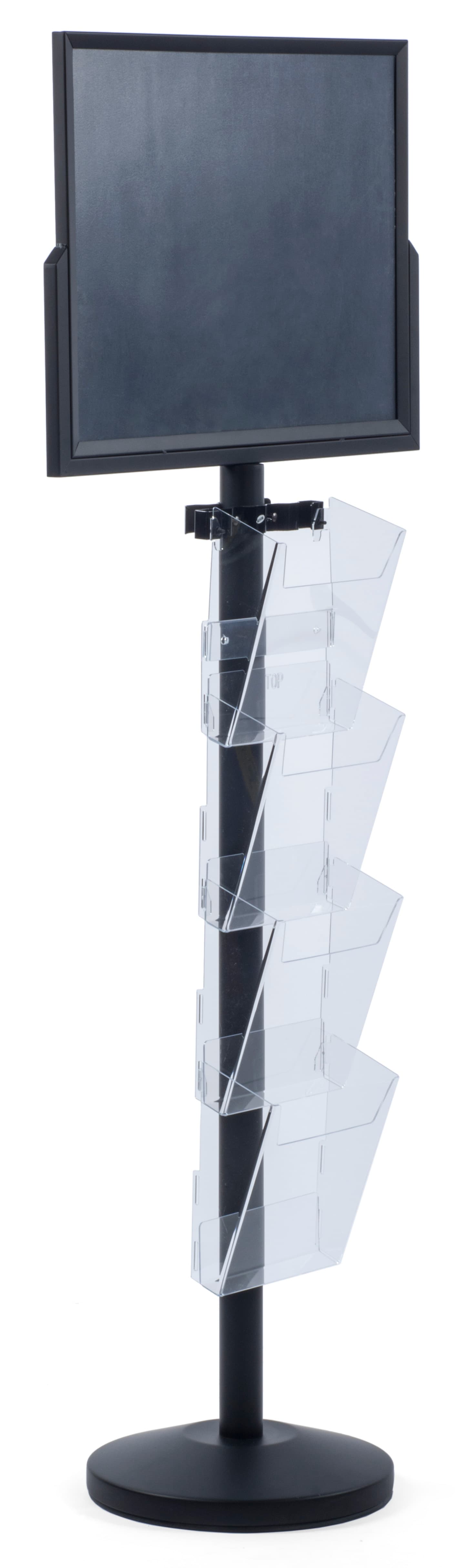 Display Post Small 24” x 18” Sign Post with 4 Clear Literature Pockets | Displays2Go