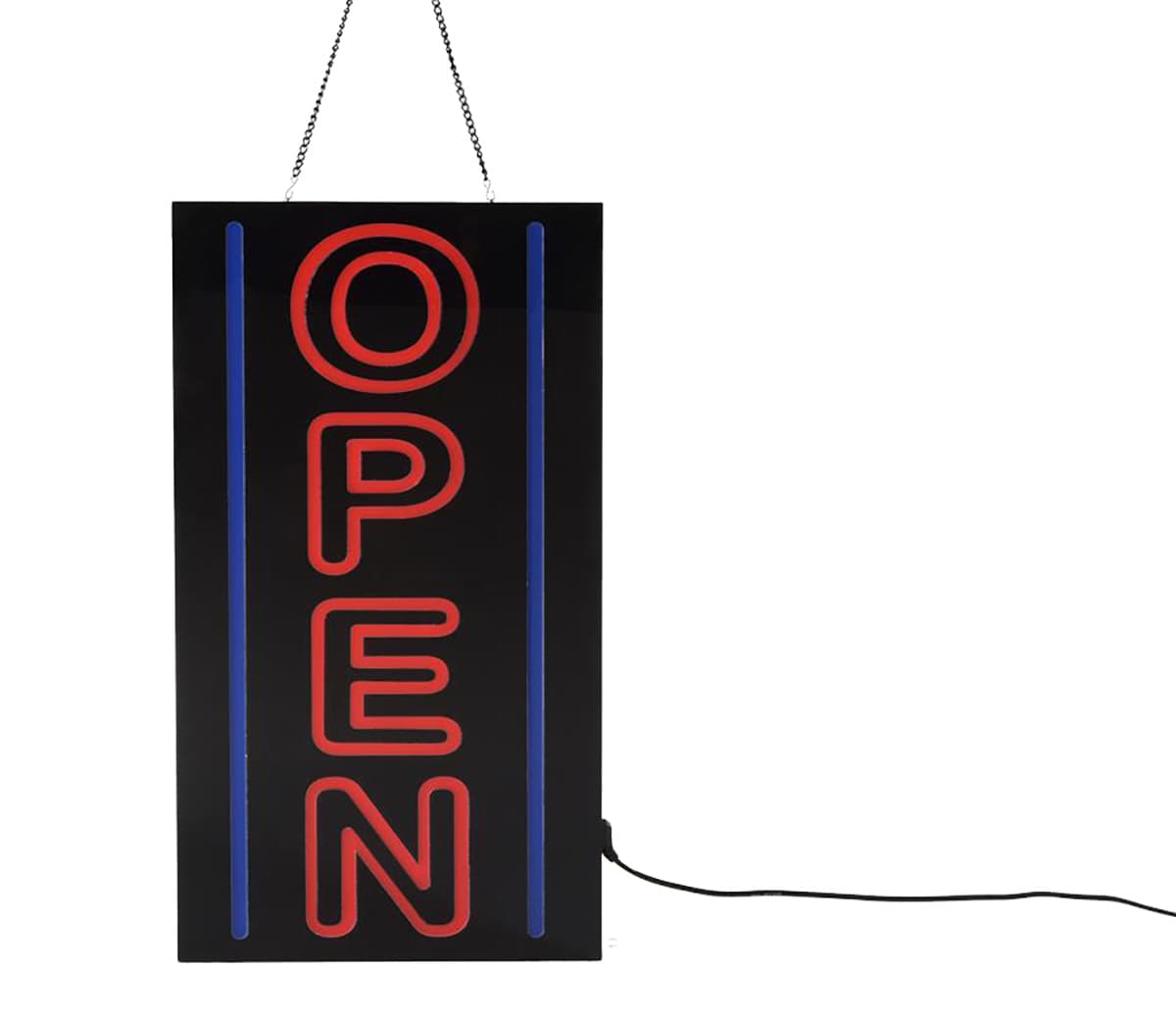 Open Standing Sign Vertical LED Open Sign | Bright Storefront Lighting | Displays2Go