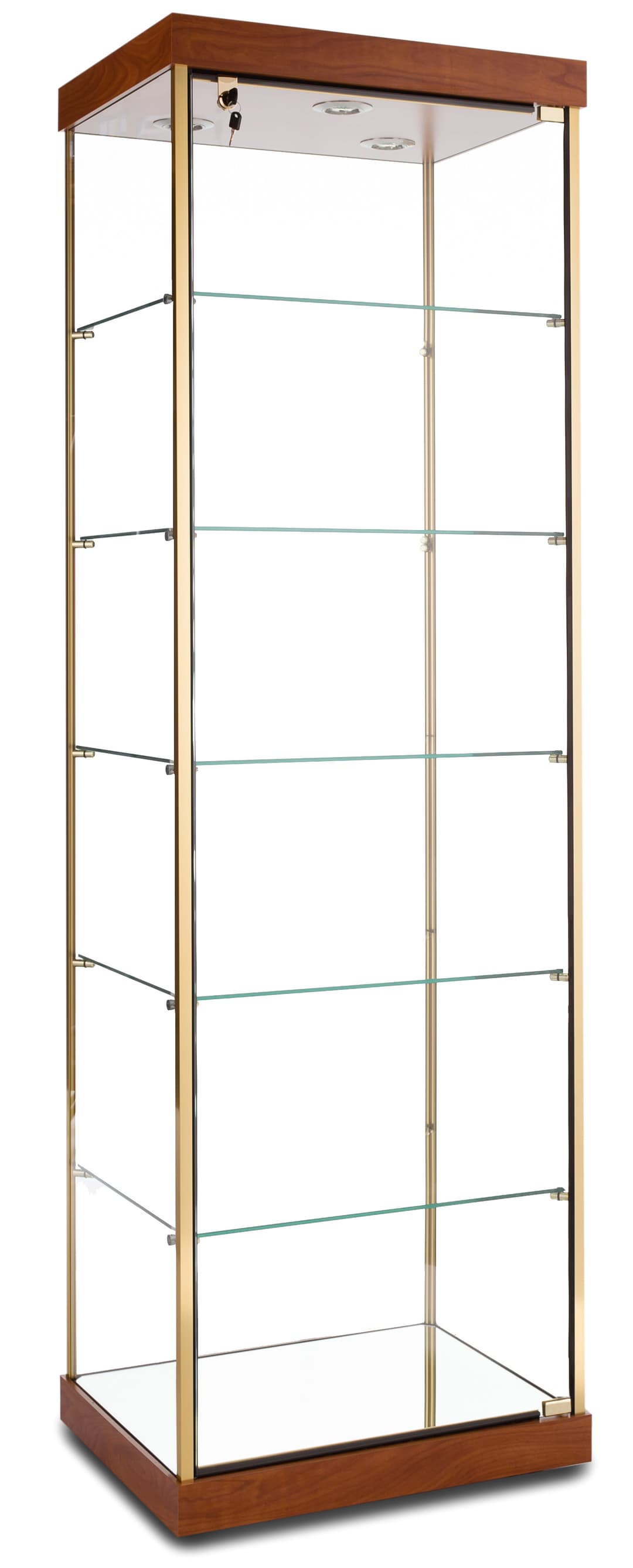 File Show Case Cherry Melamine Show Cases | Top Lighting with (5) Shelves for Storage ...