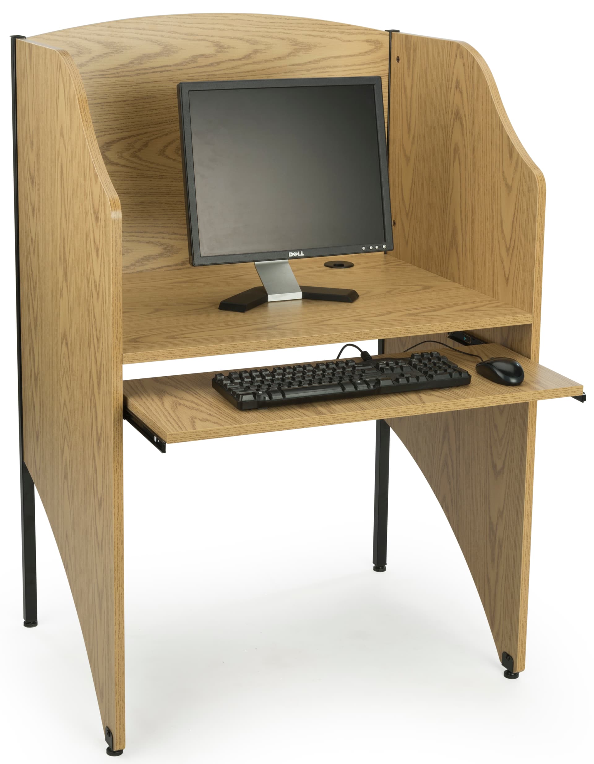 Work Carrel Carrel Table | Oak Finish with Matching Edge Banding | Displays2Go