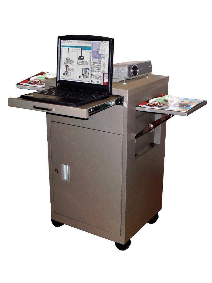 Multimedia Lectern Multimedia Lectern | AV Trolly with Locking Cabinet | Displays2Go