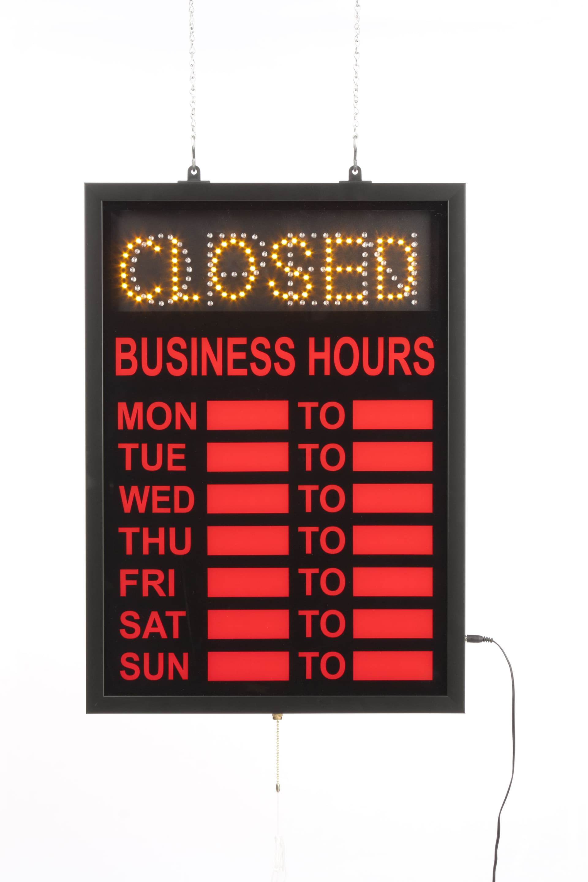 Open Hours Signs | Fully Customizable with Daily Business Hours ...